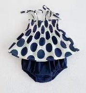 Private Label Kids Girls Dress Blue And White Colour 0 To 3 M