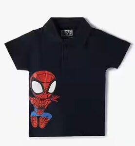 Frends Boys Spiderman Print Regular Fit Crew Neck T Shirt