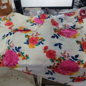 Private Label white printed gown with dopatta xxl size