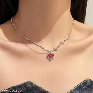 Private Label Pink Diamond Love Star Necklace for Women and Girls