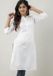 Private Label Fashion Pocket Kurti for Women White Colour XL Size