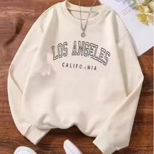 Private Label Printed Sweatshirt For Women White Colour Free Size
