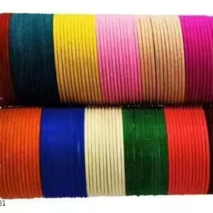 Private Label Glossy Finished Metal Velvet Bangles For Womens Pack Of 4