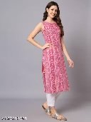 Private Label Womens Pink And White Colour Kurti M Size