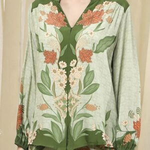 Biba Green Straight Fit Floral Print Co Ord Set
