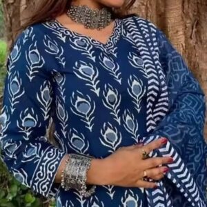 Private Label Women Trending Rayon Printed Kurta And Pants And Dupatta