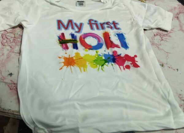 Veegap for Master White Color Boy Girl Brother Sister T shirt for Holi printed size 24