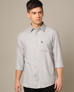 U S POLO ASSN Cotton Shirt with Cutaway Collar S Size