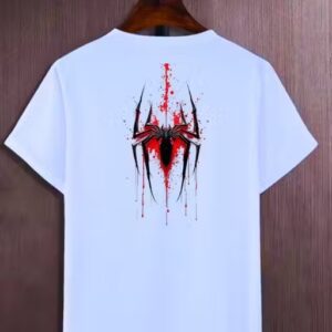 Private Label Men Printed Spider Design Tshirts White Colour XXL Size
