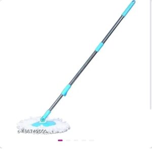 360 degree rotating pole mop rod stick stainless steel sky blue