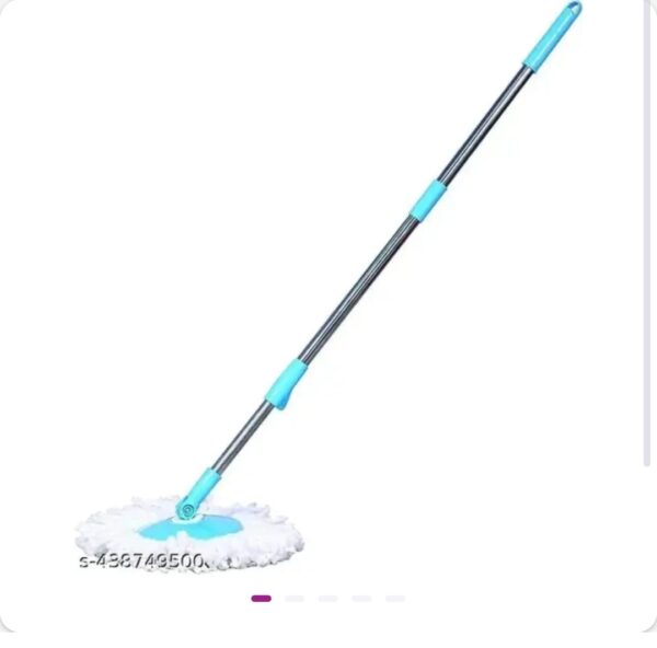 360 degree rotating pole mop rod stick stainless steel sky blue