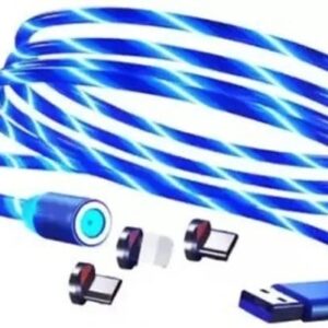 NKL Magnetic Charging Cable 1.2 m 3 in1 Charging Cable Lighting Super 360 Degree Rotate Nylon Very Charging Super
