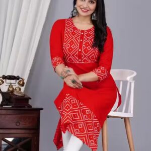 Private Label Women Red Colour Kurti L Size