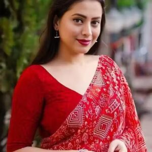 Private Label Women Red Colour Silk Saree