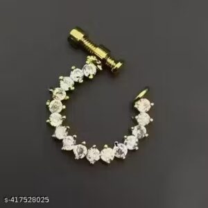 Private Label Women Goldren And White Colour Nose Pin