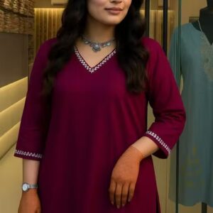 Private Label Marron Colour Short Kurti XXL Size