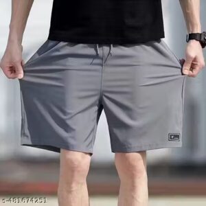 Private Label Mens Regular Fit Casual Stylish Cotton Shorts Grey Colour Free Size