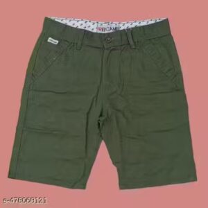 Private Label Mens Regular Fit Casual Stylish Cotton Shorts Olive Colour Free Size