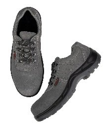 Karam FS64 Suede Grey Leather Safety Shoes for Men 11 Size