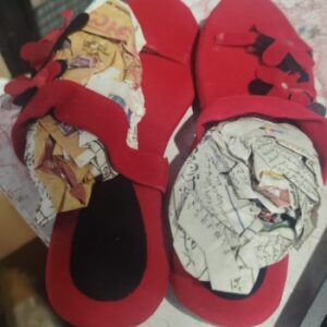 Woman velvet sandal red 37 size