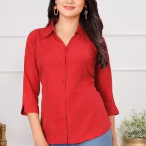 Private Label Women Red Colour Shirt XS Size