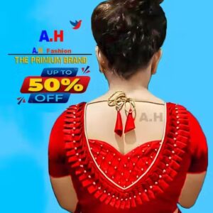 Private Label Designer Saree Blouse Red Colour Free Size