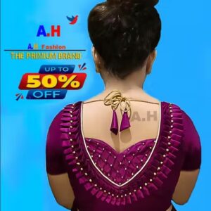 Private Label Designer Saree Blouse Purple Colour Free Size