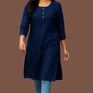 Private Label Women Navy Blue Colour Kurti L Size