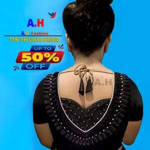 Private Label Designer Saree Blouse Black Colour Free Size