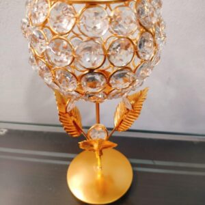 Private Label Crystal Studded Decorative Candle Holder for Home Decoration Pack Of 1