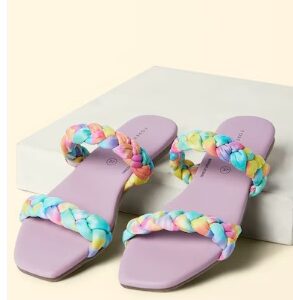 Pantaloons Lilac Embroidered Casual Women Sandals 36