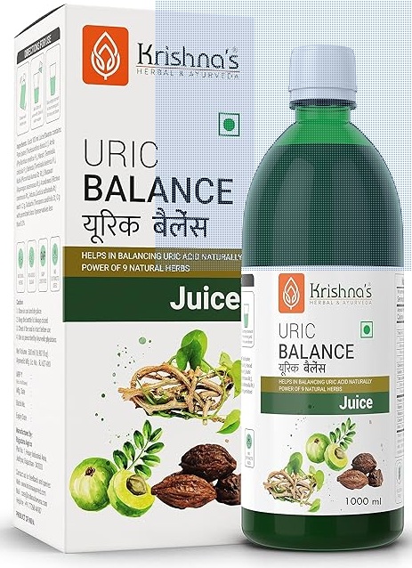 KRISHNAS HERBAL and AYURVEDA Uric Balance Juice 1000 Ml Balancing Uric Acid Naturally Power Of Kutki Adusa Arand Mool and 6 More Herbs