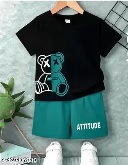 Private Label Boys Clothing Set Black and Green Free size