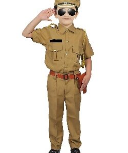 Private Label Kids Police IPS Costume Dress For Boys Khaki 28 Size