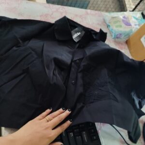 Woman stylish top black colour S size