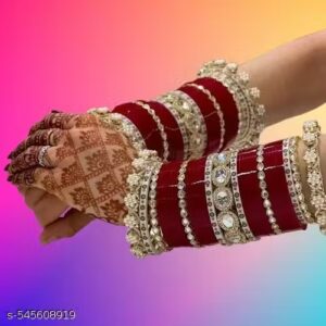 Private Label Feminine Brideal Bangles For Women Marrron Colour 28 Size