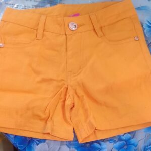 N O W Girls Orange Cotton Shorts 5 To 6 Years