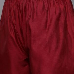 Avaasa Womens Silk Blend Printed Pant Free Size Colour Dark Brown