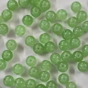 Private Label GREEN Color Round Jelly Glass Beads