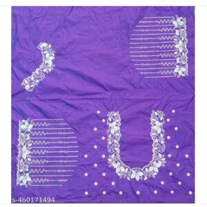 Private Label AYONIJA SOUTH INDIAN PURPLE TRADITIONAL INDIAN LATEST VERY BEAUTIFUL DISIGN EMBROIDERED AKKU PATTU COTTAN SILK BLOUSE PIECE UN STITCHED COLOUR PURPLE