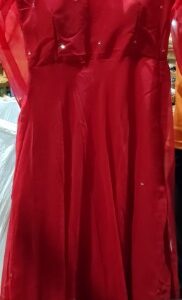 Private Label women georgette wedding were fancy gown with dupatta Onepiece Red Colour Size S