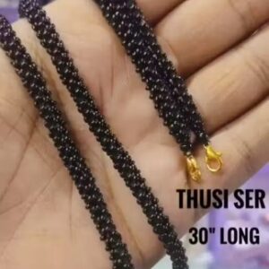 Private Labelb Traditional Black Beaded Thusi Necklace for Women 30 Inch