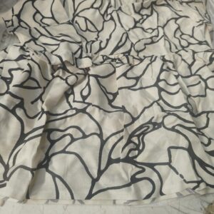 Cream And Black Colour Short Frock Top For Women Size Xl