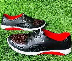 Cross Pvc Sole Gents Shoe Black Red Size