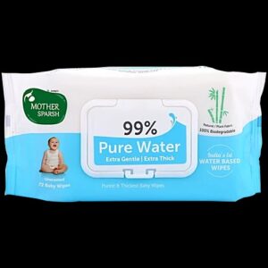 Mother Sparsh 99 Pure Water Baby Wipes Extra Gentle Extra Thick 72 Pcs