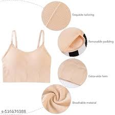 Beige Color Sports Gym Bra For Women Size S