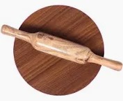Wooden Brown Color Chakla With Belan For Kitchen
