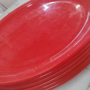 Plastic Plate Set Red Colour Pack Of 5