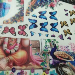 Divine Designs Radha Krishna Butterfly Peacock Wall Sticker