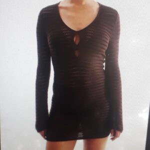 HM Brown Pointelle Knit Dress Size Xs